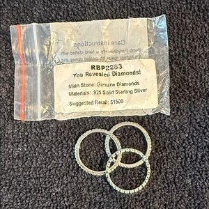 Bomb Party Sterling Silver with Real Diamonds Rings size 8